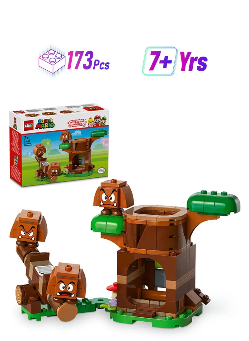 ليغو ملعب Goomba من LEGO® Super Mario™‍‌‎، قابل للتجميع من Nintendo®‍‌‎ للأطفال، مجموعة لعب مغامرة، أرجوحة قابلة للبناء، 3 شخصيات، هدية للصبيان والبنات ولكلّ الهواة بعمر 7 سنوات أو أكثر 71433 (173 قطعة)