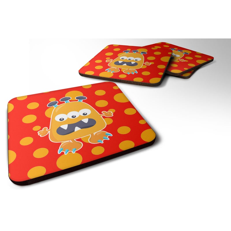 Caroline's Treasures ""Caroline's Treasures Little Monster Visonator Foam Coaster Set of 4  3.5  Multicolor"" 