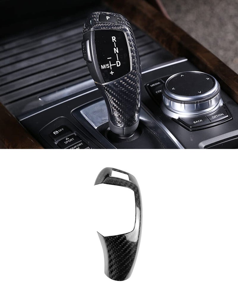 SHSBSCAR Carbon Fiber Gear Shift Knob Cover Fit for BMW F30 F32 F36 F10 F20 F22 F34 F07 F01 X3 X4 X5 X6 17 Series X Series - Image 2