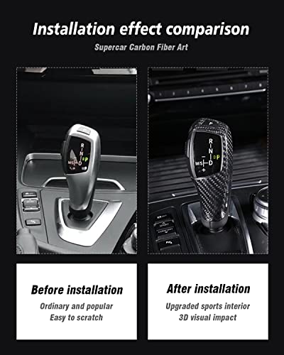SHSBSCAR Carbon Fiber Gear Shift Knob Cover Fit for BMW F30 F32 F36 F10 F20 F22 F34 F07 F01 X3 X4 X5 X6 17 Series X Series - Image 3