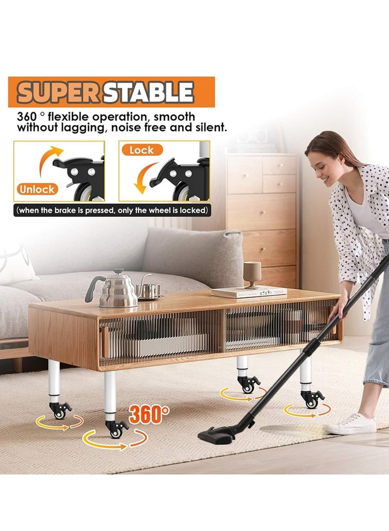 Movable Adjustable Metal Table Leg with 360° Wheel Kaki Meja Bed Leg Support Sofa Leg Furniture Feet - Image 2
