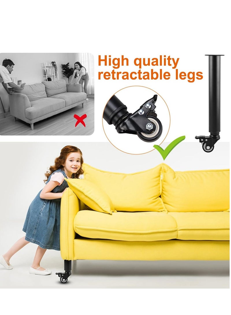 Movable Adjustable Metal Table Leg with 360° Wheel Kaki Meja Bed Leg Support Sofa Leg Furniture Feet - Image 3