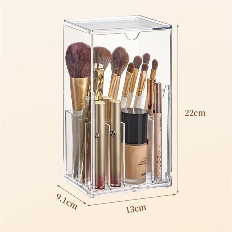 Temu -Selling Vertical 16-Compartment Lipstick Rack Compartment Lip Glaze Storage Display Rack Transparent Fish-Shaped Lipstick Storage Box - Image 1