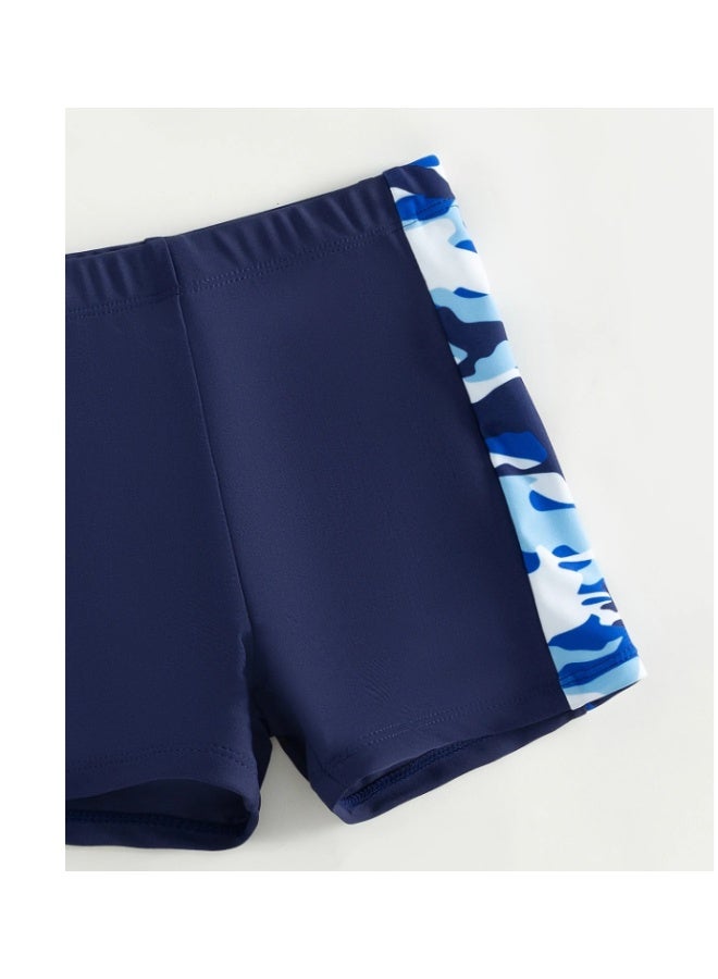 Camo swim shorts for boys with a cap, sizes 5 to 7 years - Image 3