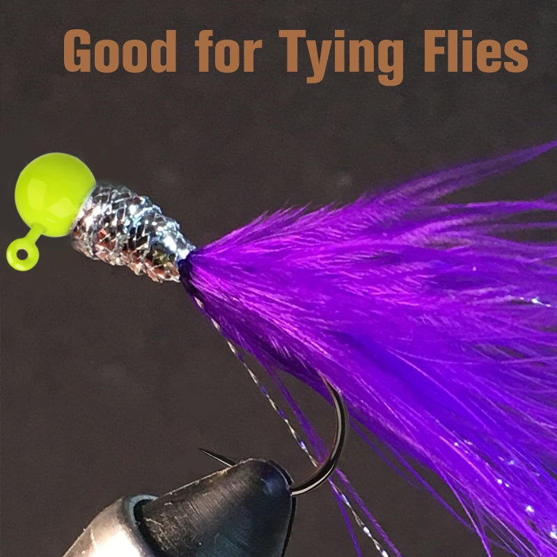Dovesun 100pcs Fly Tying Jigs Kit, Jig Heads for Fly Fishing 1/64oz Jig Head Fly Fishing Hooks DIY Lure Making Kit Suit for Tying Flies Ice Fishing | Crappie Lures - Image 4