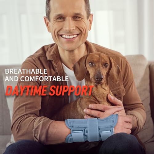 FEATOL Wrist Brace Carpal Tunnel for Women Men, Adjustable Night Sleep Support Brace with Splints Right Hand, Small/Medium - Image 4