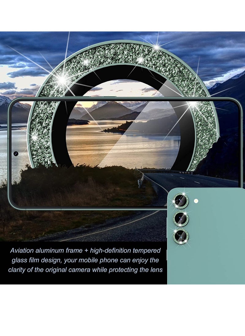Raxoom [3+3 PCS] for Samsung Galaxy S23/ S23 Plus Camera Lens Protector, Premium Tempered Glass Glitter Camera Lens Protector - Image 2