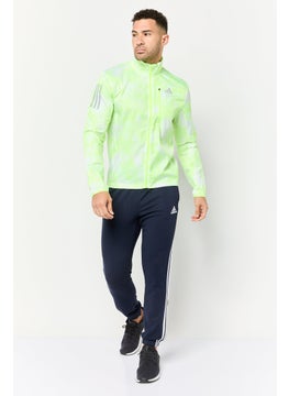 Adidas Men Sportswear Fit Long Sleeves Running Jacket, Lime Green  - Image 3