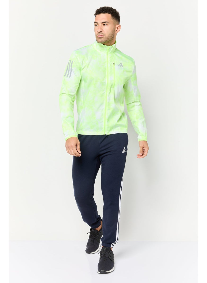 Adidas Men Sportswear Fit Long Sleeves Running Jacket, Lime Green  - Image 3