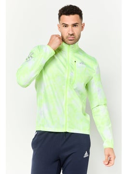 Adidas Men Sportswear Fit Long Sleeves Running Jacket, Lime Green  - Image 1