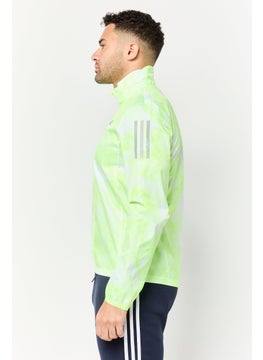 Adidas Men Sportswear Fit Long Sleeves Running Jacket, Lime Green  - Image 4