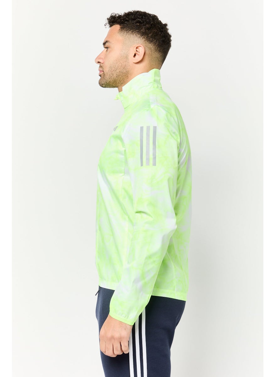 Adidas Men Sportswear Fit Long Sleeves Running Jacket, Lime Green  - Image 4