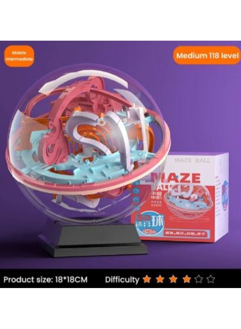 AROAQ 3D Maze Ball Puzzle Challenge Toy for Kids Obstacle Game 3D Maze Puzzle Montessori Balance Traine Clearance Game 118 Level - Image 1