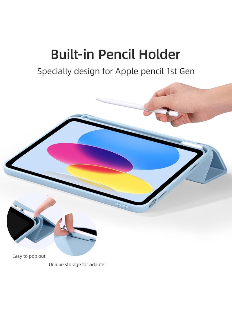 iPad (A16) 11th Generation Case 11 Inch 2025, iPad 10th Generation Case 2022 10.9 Inch with Pencil Holder, Soft TPU Back Slim Smart Protective Trifold Stand Cover, Auto Wake/Sleep - Image 4