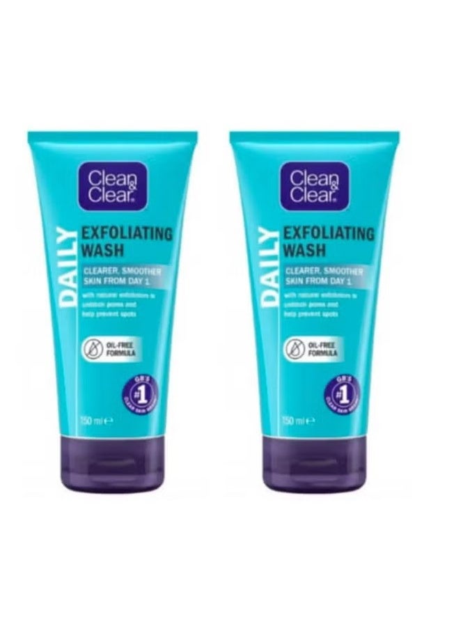 Clean & Clear 2pcs Clean & Clear Exfoliating Daily Wash 150ml - Image 1