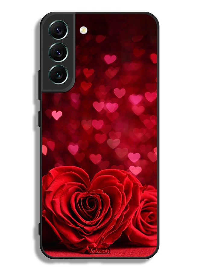 Tolwak Samsung Galaxy S22 Plus 5G Protective Case Cover Heart Flowers Abstract Art - Image 3
