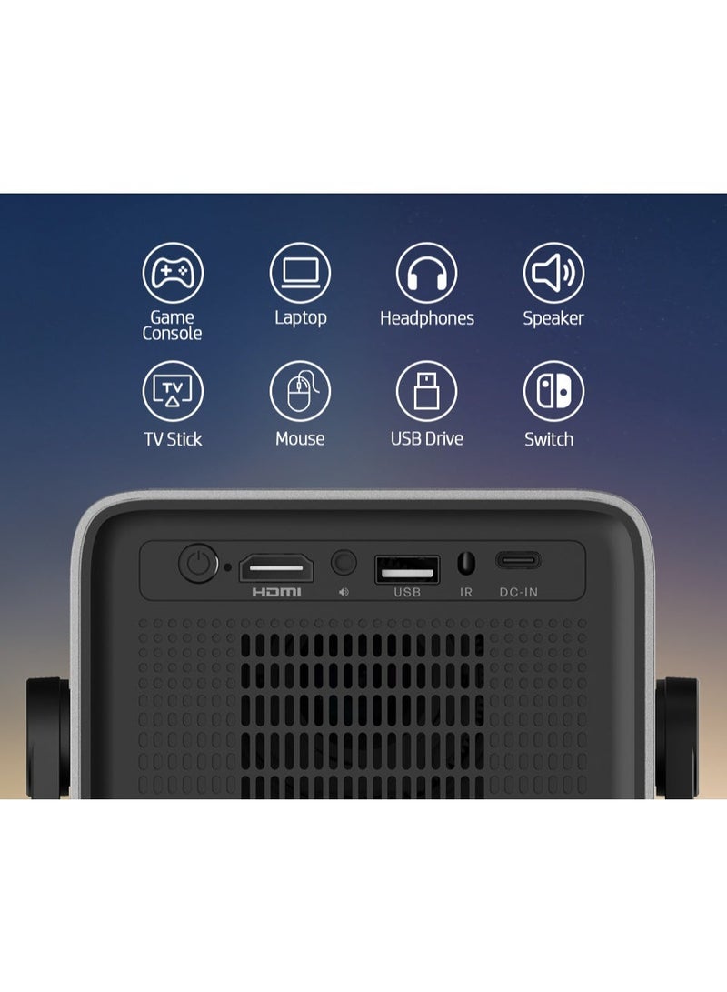 Merlin MC475 Full HD Smart Mini Projector | 1080p Portable Projector with Official Netflix Certification & ChatGPT AI | Wireless Screen Mirroring for iOS & Android | Up to 100” Display, Swivel Design, USB-C Power Bank Support - Image 3