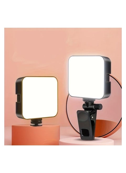 Dawmi 64 LED Rechargeable Selfie Ring Light – 7 Adjustable Lighting Modes, Portable Clip for iPhone, Android, Laptop, TikTok, Video Calls & Photography