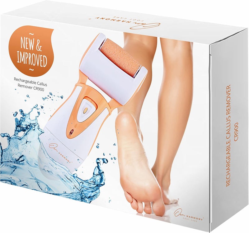 Own Harmony Professional Electric Foot Scrubber for Women: Callus Remover for Feet Care - Electronic Foot File Sander CR900 with 3 Rollers, Foot Grinder for Cracked Heels & Hard Skin (USB Cable) - Image 1
