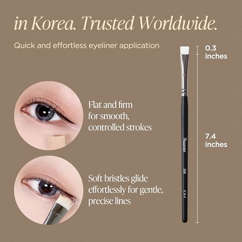Piccasso 300 Eyeliner and Concealer Brush DualUse Angled Brush for Gel Eyeliner and Spot Concealing Soft and Precise Eye Makeup Brush for Tightlining and Coverage Korean Professional Makeup Tool - Image 3