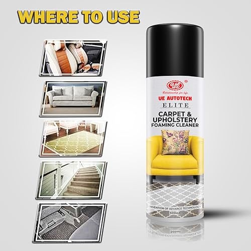 UE Autotech Elite Upholstery Cleaner - Sofa Fabric Couch Clean Liquid for Remove Dirt, Spots & Stains from Carpet Rug, Leather Sofa - Car Cleaning Advanced Formula - Multipurpose Spray, 500 ml - Image 5