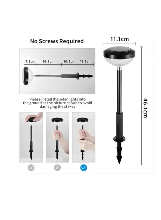 Cool Baby COOLBABY Solar Path Lights Outdoor Waterproof 6 Pack Solar Lights with 2 Lighting Modes Bright Outdoor Solar Lights for Outdoor Yard Path Landscape (Multi-Color and Warm White) - Image 5