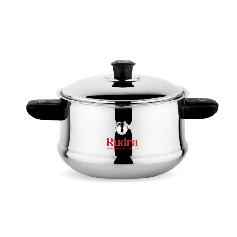 RUDRA Rudra Stainless Steel Deluxe Milk Boiler|3 Litre|202 Grade Steel|Spill-Proof & Double-Walled|Whistle Indicator for Safe Boiling|Induction & Gas Compatible|Premium Mirror Finish|Multipurpose Cooker  - Image 1