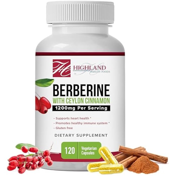 Berberine with Ceylon Cinnamon 1200 mg - Berberine HCL and Cinnamon for Blood Sugar and Metabolic Support - Non-GMO - Natural Support for Healthy Lifestyle - 120 Veg Capsules - Image 1