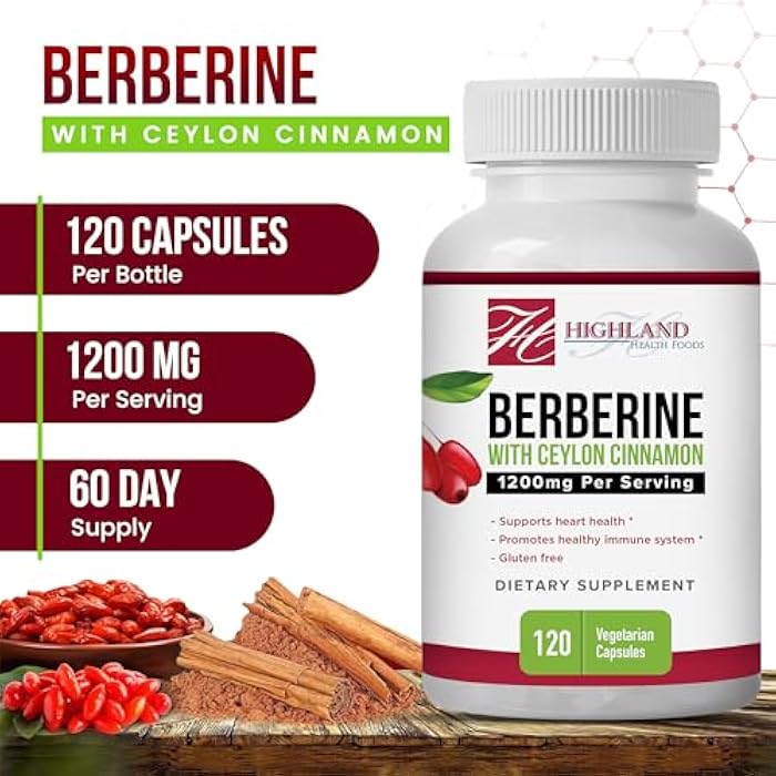 Berberine with Ceylon Cinnamon 1200 mg - Berberine HCL and Cinnamon for Blood Sugar and Metabolic Support - Non-GMO - Natural Support for Healthy Lifestyle - 120 Veg Capsules - Image 4