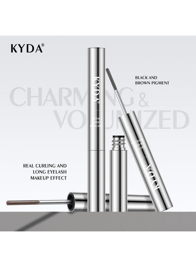 كيدا ماسكارا KYDA السوداء القابلة للغسل بعصا معدنية، مظهر رموش جذاب ونحيف للغاية، ماسكارا معدنية بدون شعيرات، سريعة الجفاف، مكياج رموش طبيعي يدوم طويلاً - Image 2