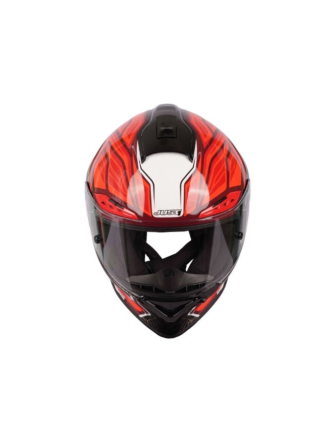 Just 1 Instinct Fluo Light Red Carbon Full Face Helmet ECE - 680026 - Image 5