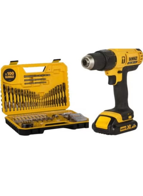 Wireless Charging Drill With 18-Volt Perforation, Disassembly And Clamping Hammer With Two Lithium Batteries And A Set Of 100 Pieces Of Blades.