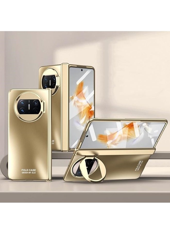 Case Compatible with Huawei Mate X3 5G, Magnetic Hinge Protection Case with Camera Stand 【Camera Lens Protection】, Plating PC Slim Full Body Protective Case with Screen Protector