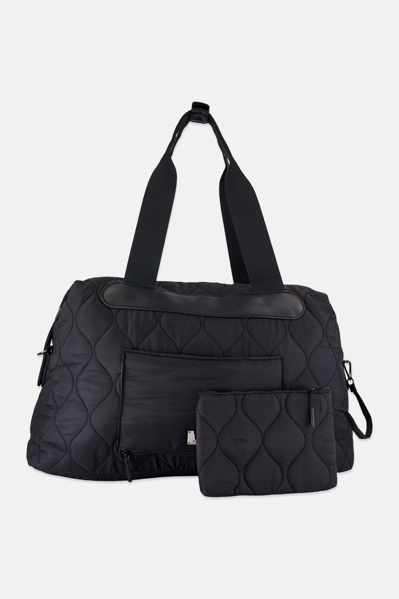 Danskin Women 2 Pieces Duffle Bag With Small Pouch, Black - Image 1