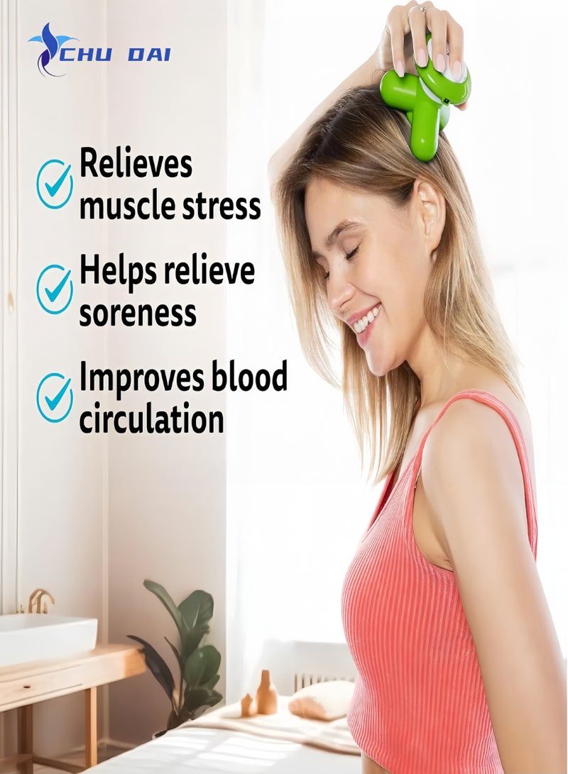 CHU DAI Mini USB Electric Massager - Green - Powerful Massage Vibrations for Muscle Relief & Relaxation - Portable Therapeutic Device w/ 2 Convenient Power Modes (Battery Operated & USB Powered)(Orange) - Image 2