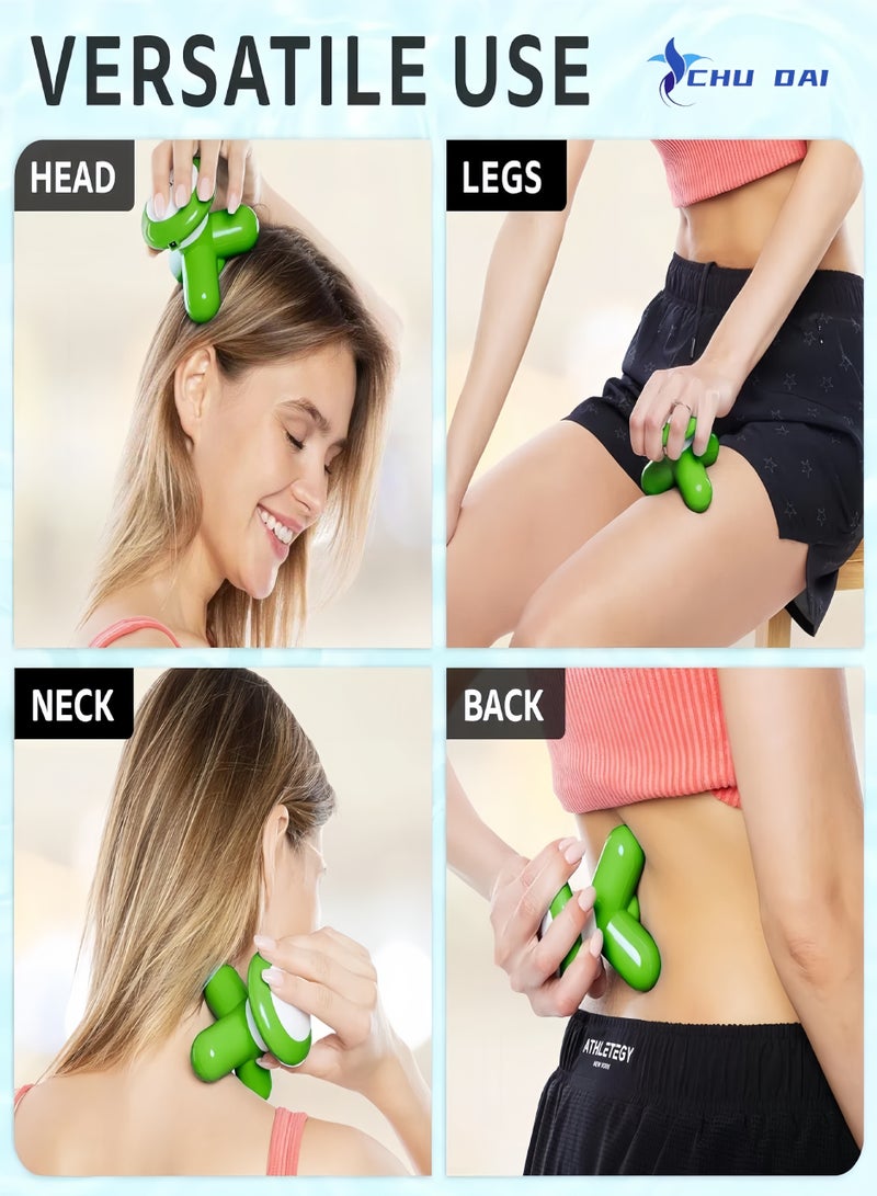 CHU DAI Mini USB Electric Massager - Green - Powerful Massage Vibrations for Muscle Relief & Relaxation - Portable Therapeutic Device w/ 2 Convenient Power Modes (Battery Operated & USB Powered)(Orange) - Image 3