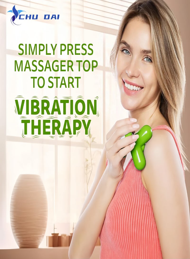 CHU DAI Mini USB Electric Massager - Green - Powerful Massage Vibrations for Muscle Relief & Relaxation - Portable Therapeutic Device w/ 2 Convenient Power Modes (Battery Operated & USB Powered)(Orange) - Image 5