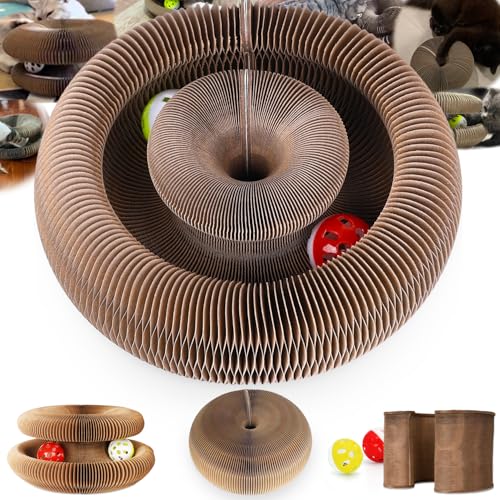 Dosanlues Magic Organ Cat Scratcher Board with 2 Bell Ball Cat Ball Adventure The Ultimate Interactive Mental Physical Exercise for Indoor Cats Toy - Image 1
