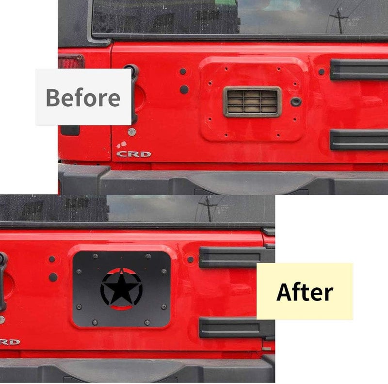 BESTAOO Spare Tire Delete Plate for Jeep JK Wrangler & Unlimited 2007-2017 - Star Design - Image 3