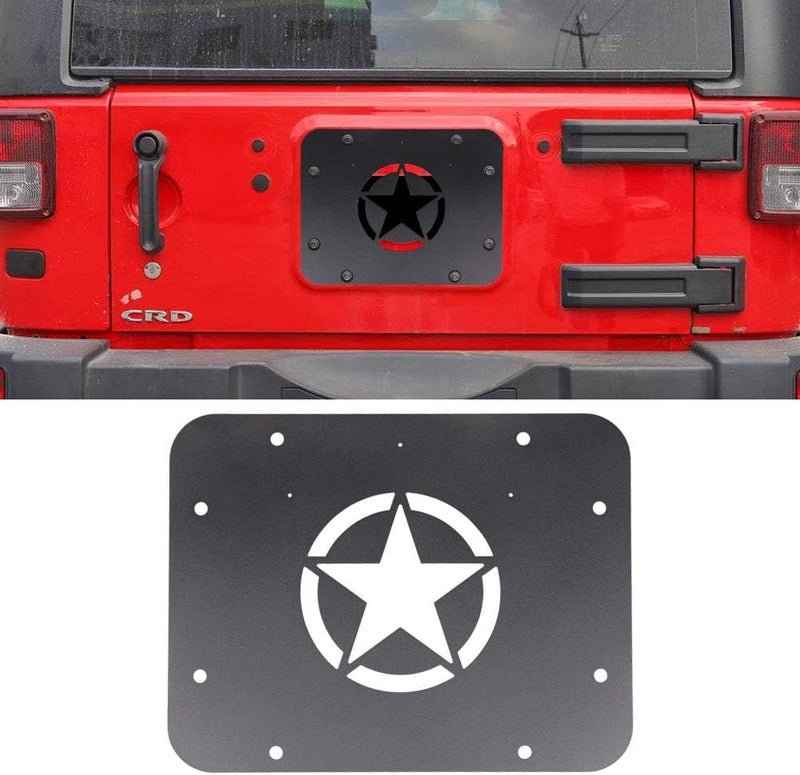 BESTAOO Spare Tire Delete Plate for Jeep JK Wrangler & Unlimited 2007-2017 - Star Design - Image 1