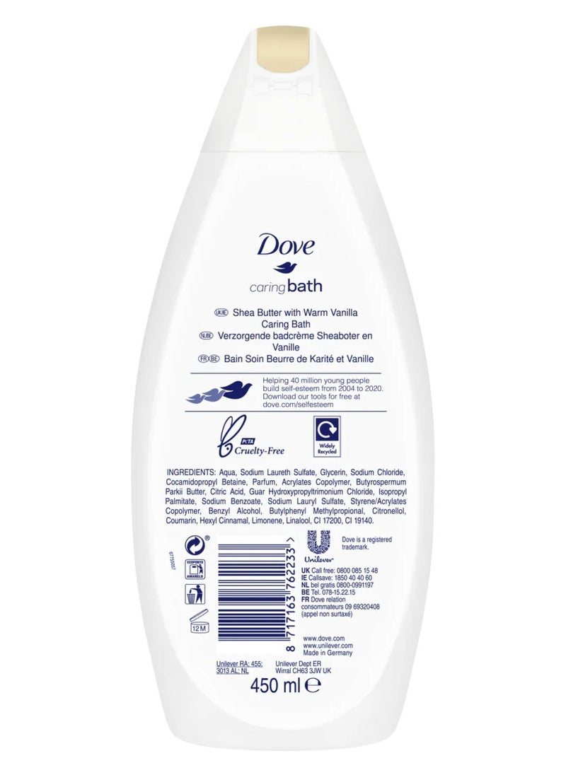 Set Of 2 Dove Calming Caring Bath Soak 450 ml Mix With Dove Indulging Cream Bath Soak 450 ml