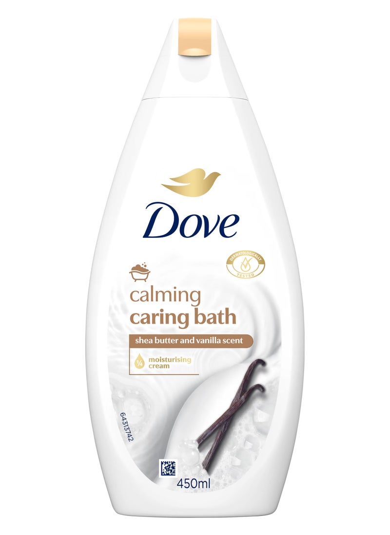 Set Of 2 Dove Calming Caring Bath Soak 450 ml Mix With Dove Indulging Cream Bath Soak 450 ml