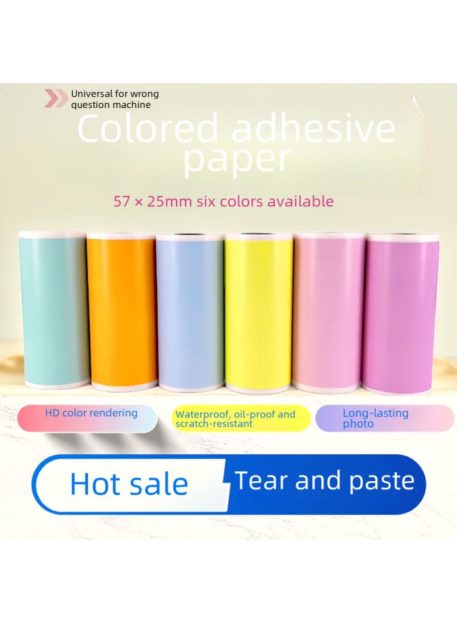 Color Adhesive Sticker Mini Wrong Question Printer Children's Camera Label Paper Paste Thermal Paper - Image 2