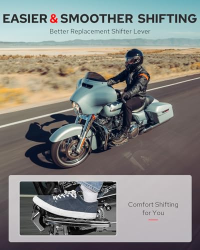 Benlari Heel Toe Gear Shifter Lever Pegs CNC Shift Lever Peg Fit for Harley Touring Electra Glide Street Road Glide Road King 1988later FL Softail 1986later Tri Glide Trikes 2008later Black - Image 3