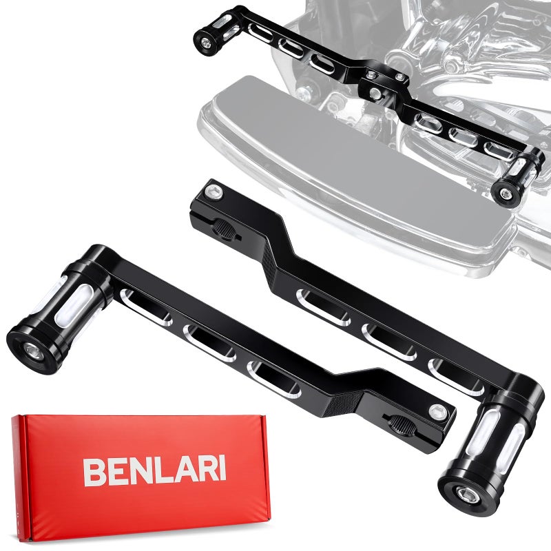 Benlari Heel Toe Gear Shifter Lever Pegs CNC Shift Lever Peg Fit for Harley Touring Electra Glide Street Road Glide Road King 1988later FL Softail 1986later Tri Glide Trikes 2008later Black - Image 2