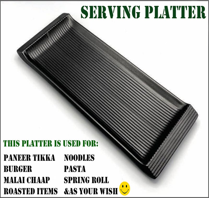 ZIDO (Pack of 2 Classical Design Multi Purpose Serving Platter for All Types of Snacks Like Paneer Tikka, Tandoori Chaap, Malai Chaap, Chilly Potato, Noodles, Dhokla, and as Your Wish. - Image 3