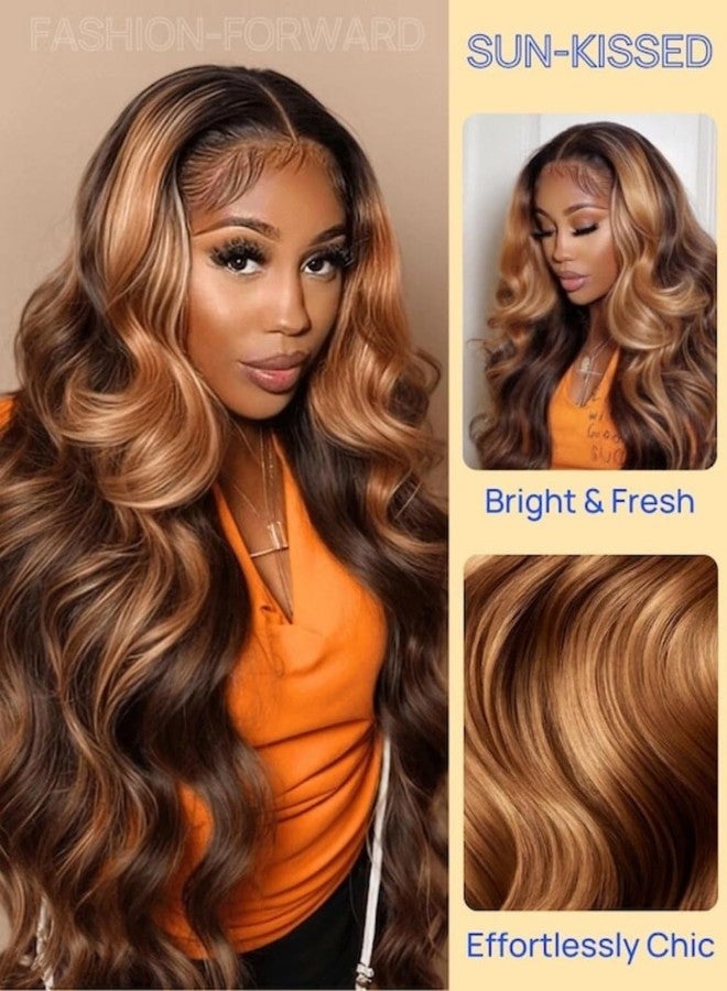 Nadula Honey Blonde Bye Bye Knots Glueless Drawstring Wig Human Hair, 7x5 HD Pre Cut Body Wave Lace Front Wig Pre Plucked Bleached Knots, Pre Everything Glueless Ready to Wear Highlight Wig 16inch - Image 5