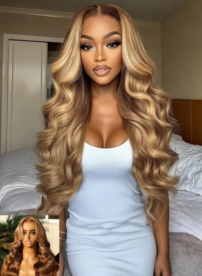 Nadula Honey Blonde Bye Bye Knots Glueless Drawstring Wig Human Hair, 7x5 HD Pre Cut Body Wave Lace Front Wig Pre Plucked Bleached Knots, Pre Everything Glueless Ready to Wear Highlight Wig 16inch - Image 2
