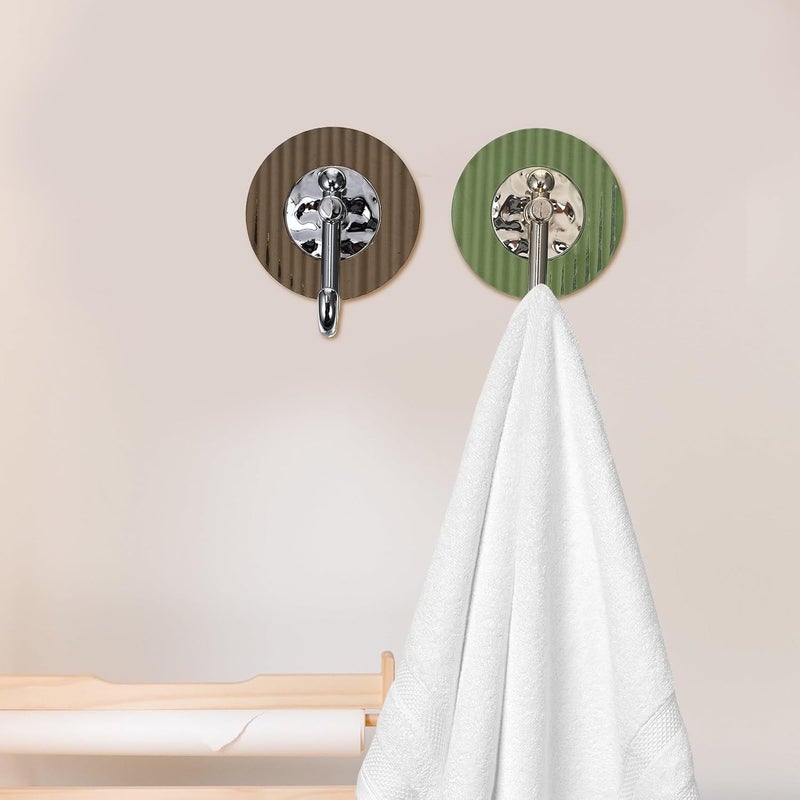 Healifty 8pcs Decorative Adhesive Wall Hooks for Hanging Keys and Towels, Punch-Free Striped Self Adhesive Small Wall-Mounted Hooks for Entryway and Bathroom, Green Gold Gray Silver - Image 4