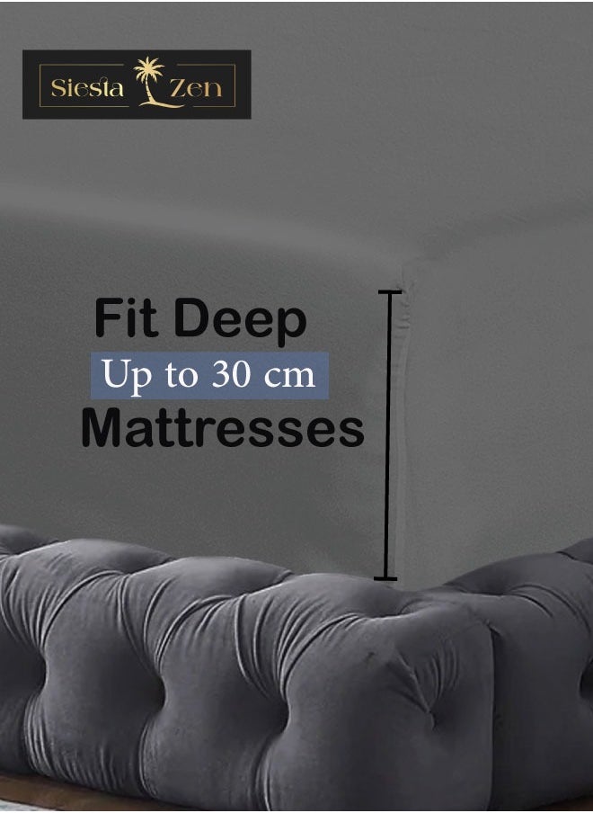 Siesta Zen Siesta Zen Microfiber Fitted Bed Sheet – 30cm Deep Pocket, Wrinkle-Resistant, Machine Washable, Soft, Cozy & Fade-Resistant – Perfect Fit for a Comfortable Night’s Sleep  - Image 1